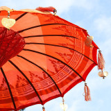 Parasol de patio Bali - Coton - Décor orange - 1,5 m