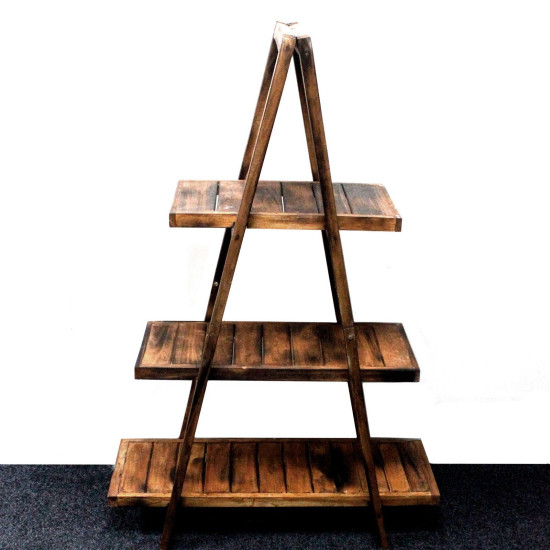 Étagère pliante en bois en forme de A - Marron