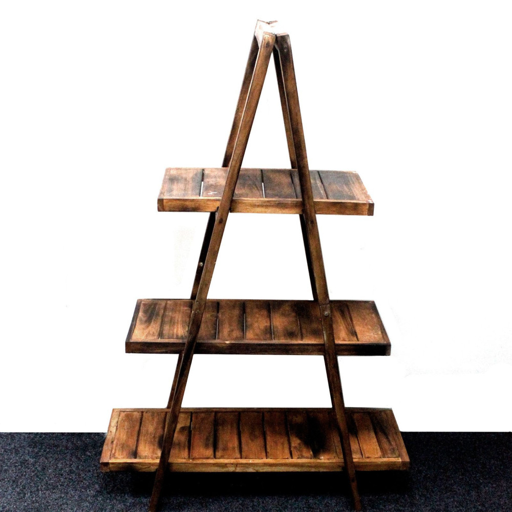 Étagère pliante en bois en forme de A - Marron