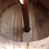 Table d'appoint et support pour parasol en tonneau de bière - Bois naturel 60 x 48,5 cm
