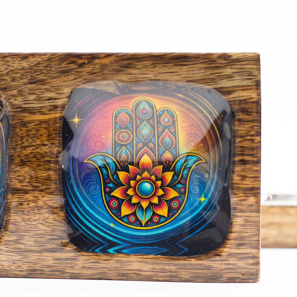 Plateau émaillé moyen en forme de mangue - Hamsa