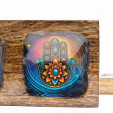Plateau émaillé moyen en forme de mangue - Hamsa