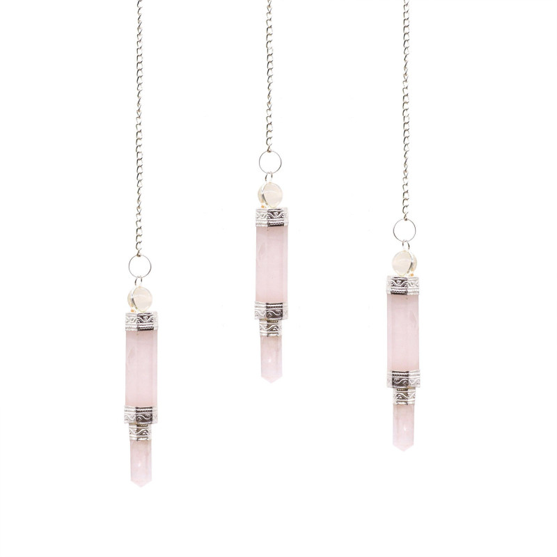 Pendule en trois parties - Quartz rose