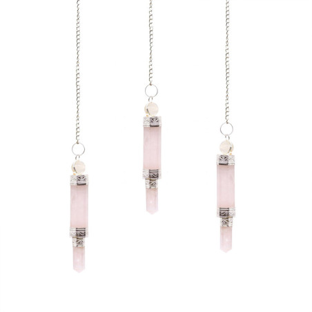 Pendule en trois parties - Quartz rose