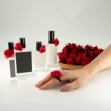 Anneau diffuseur de parfum en mousseline - Rose rouge