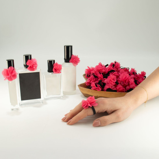 Anneaux diffuseurs de parfum en mousseline - Rose