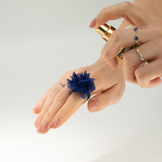 Anneaux diffuseurs de parfum en mousseline - Bleu marine