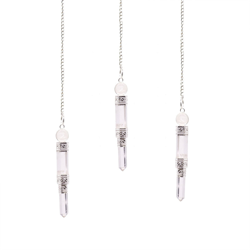Pendule en trois parties - Quartz rocheux
