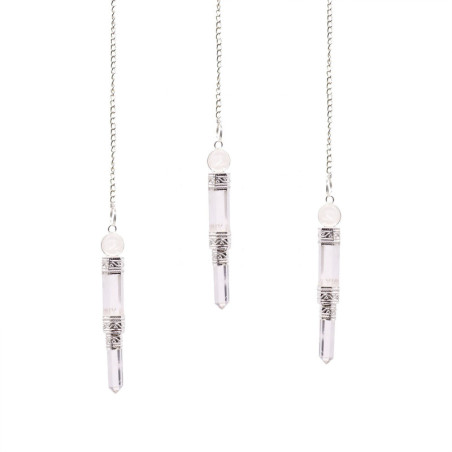 Pendule en trois parties - Quartz rocheux