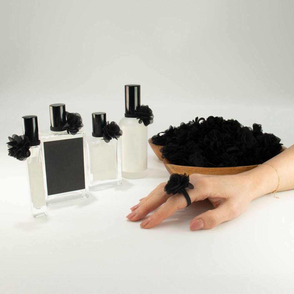 Anneaux diffuseurs de parfum en mousseline - Noir