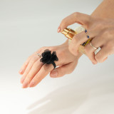 Anneaux diffuseurs de parfum en mousseline - Noir