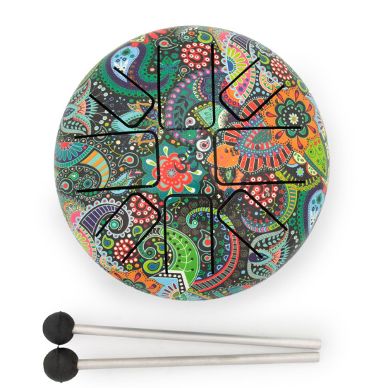 Feuille de Mandela Hapi Drum basse et moyenne - 14 x 7 cm
