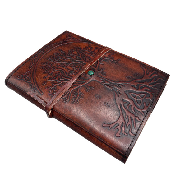 Carnet en cuir Arbre de Vie (petit format) - 18 x 13 x 2 cm
