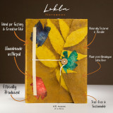 Carnet Lokta Bold Floral - Grand format (21 x 15 cm) - 45 feuilles - Marque-page inclus - Olive
