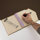 Carnet Lokta Bold Floral - Grand format (21 x 15 cm) - 45 feuilles - Marque-page inclus - Olive