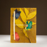 Carnet Lokta Bold Floral - Grand format (21 x 15 cm) - 45 feuilles - Marque-page inclus - Olive
