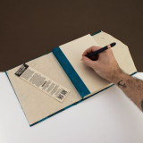 Carnet Lokta Bold Floral - Grand format (21 x 15 cm) - 45 feuilles - Marque-page inclus - Bleu nuit