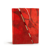 Carnet Lokta Bold Floral à cadenas en bambou - Format moyen (15 x 12 cm) - 45 feuilles - Rubis