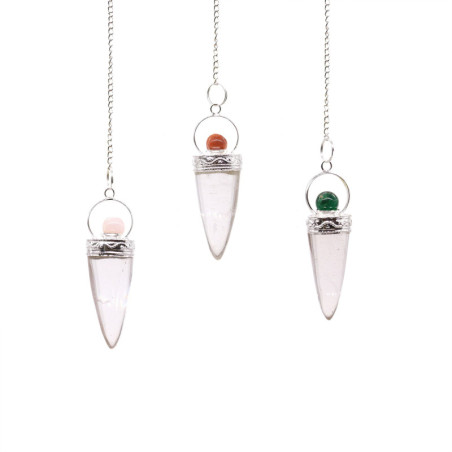Bague en cristal de roche et argent - Asst