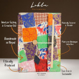 Carnet patchwork Lokta - Grand format (21 x 15 cm) - 45 feuilles - Marque-page inclus - Multicolore