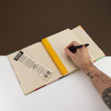Carnet patchwork Lokta - Grand format (21 x 15 cm) - 45 feuilles - Marque-page inclus - Multicolore