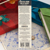 Carnet Lokta Mini Tiles - Grand format (21 x 15 cm) - 45 feuilles - Marque-page inclus - Turquoise