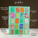Carnet Lokta Mini Tiles - Grand format (21 x 15 cm) - 45 feuilles - Marque-page inclus - Turquoise
