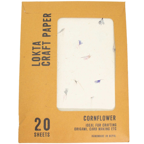 A4 - Papier artisanal Lokta (paquet de 20 feuilles) - Bleuet
