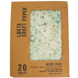 A4 - Papier Lokta Craft Paper (paquet de 20 feuilles) - Assortiment mixte (Coton vert - Souci - Bleuet - Motifs floraux variés)
