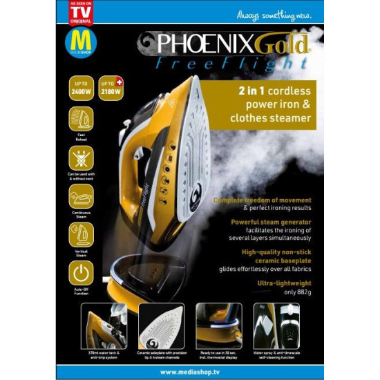 1x Phoenix Gold® Free Flight, 1x station de charge Phoenix Gold® Free Flight, 1x gobelet doseur, 1x manuel d'utilisation