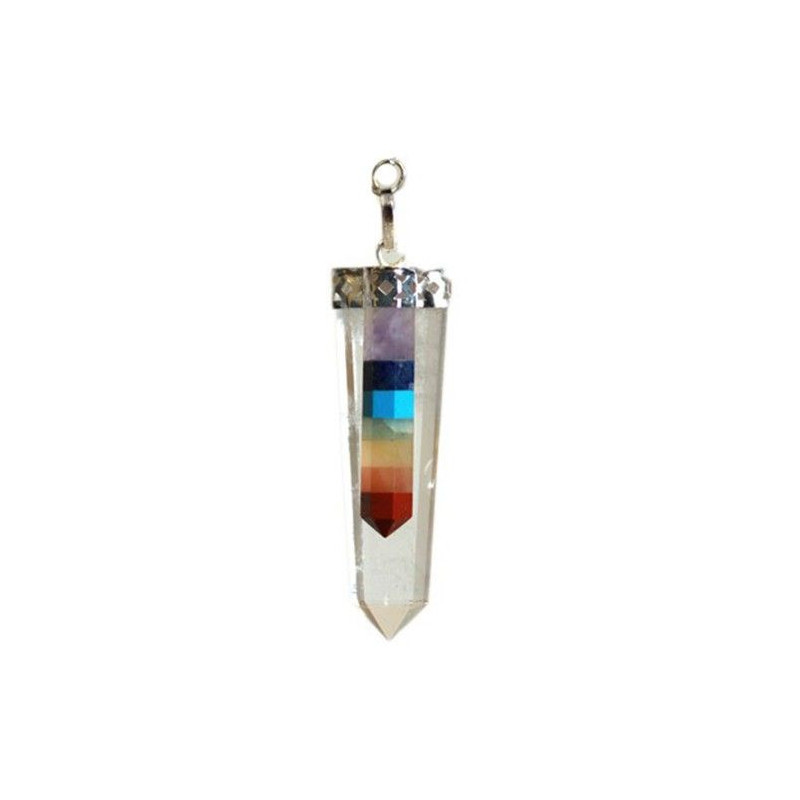 Cristal - Pendentifs plats à pointe fine délimités par 7 chakras