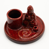 Porte-encens Bouddha multi-usages - Céramique rouge doux