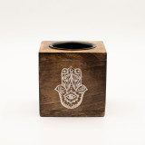 Brûleur à huile de bois de manguier carré - Hamsa