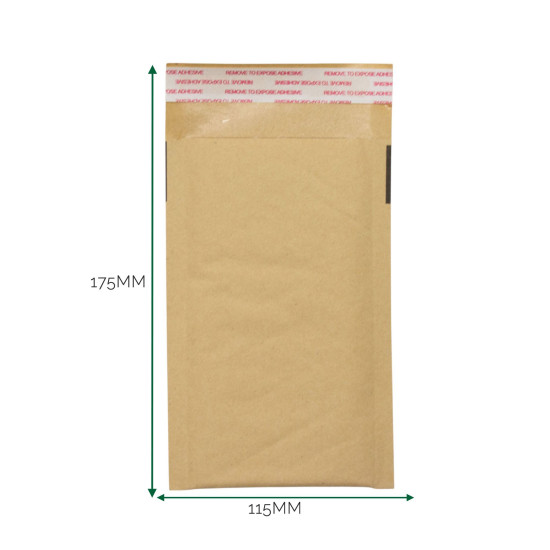 Enveloppe matelassée Kraft à bulles (115 x 175 + 40 mm)