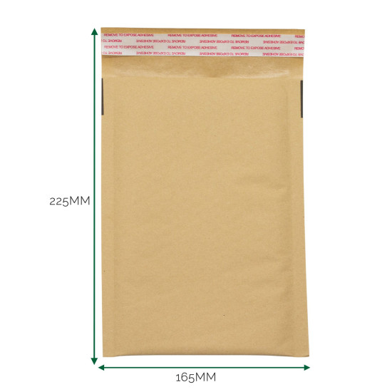 Enveloppe matelassée Kraft à bulles (165 x 225 + 40 mm)