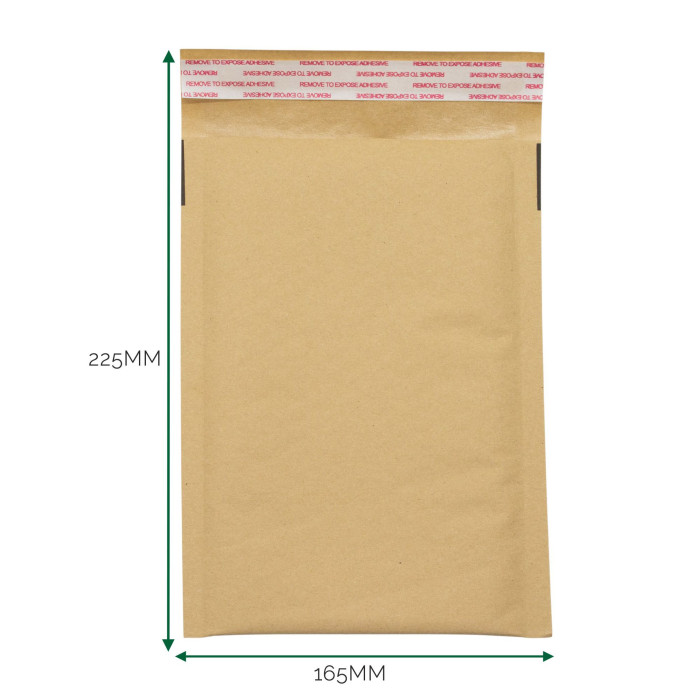 Enveloppe matelassée Kraft à bulles (165 x 225 + 40 mm)