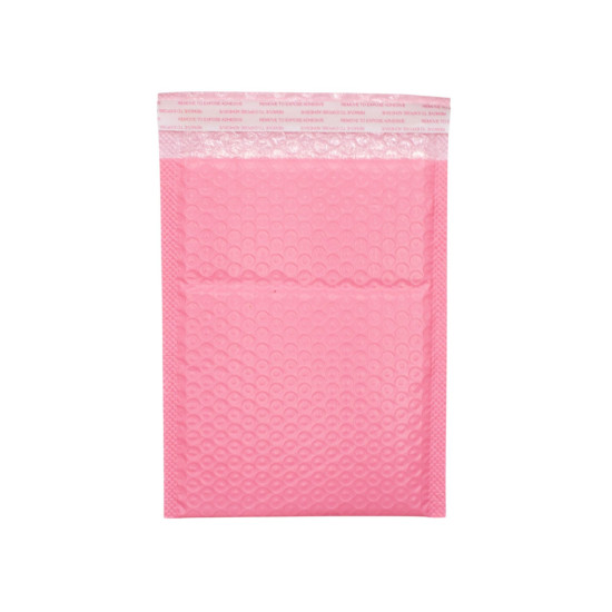 Enveloppe à bulles rose en polyéthylène (180 x 230 + 40 mm)