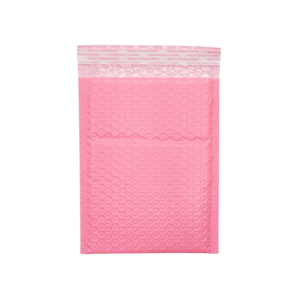 Enveloppe à bulles rose en polyéthylène (180 x 230 + 40 mm)