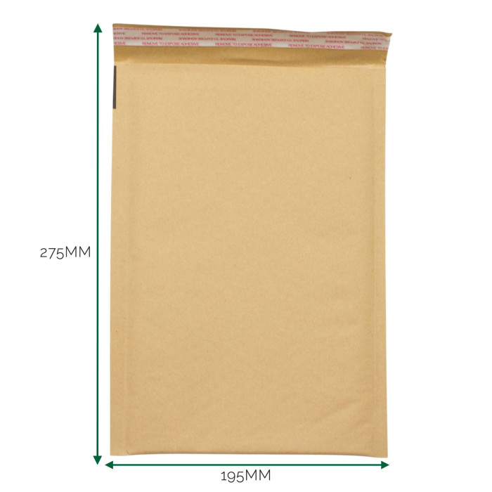 Enveloppe matelassée Kraft à bulles (195 x 275 + 40 mm)