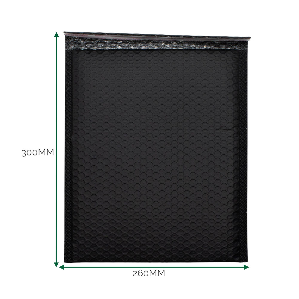 Enveloppe à bulles en polyéthylène noir (260 x 300 + 40 mm)