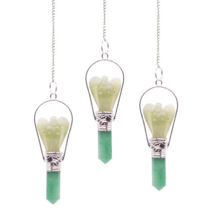 Pendule d'ange avec anneau - Aventurine verte