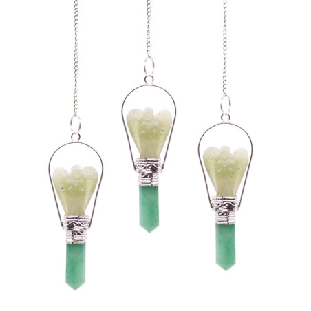 Pendule d'ange avec anneau - Aventurine verte