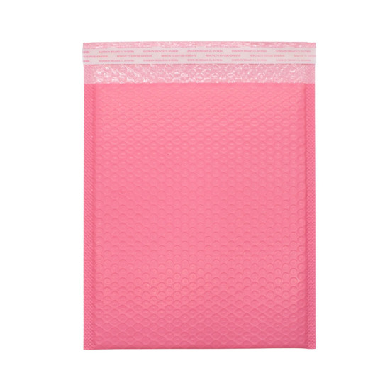 Enveloppe à bulles rose en polyéthylène (260 x 300 + 40 mm)