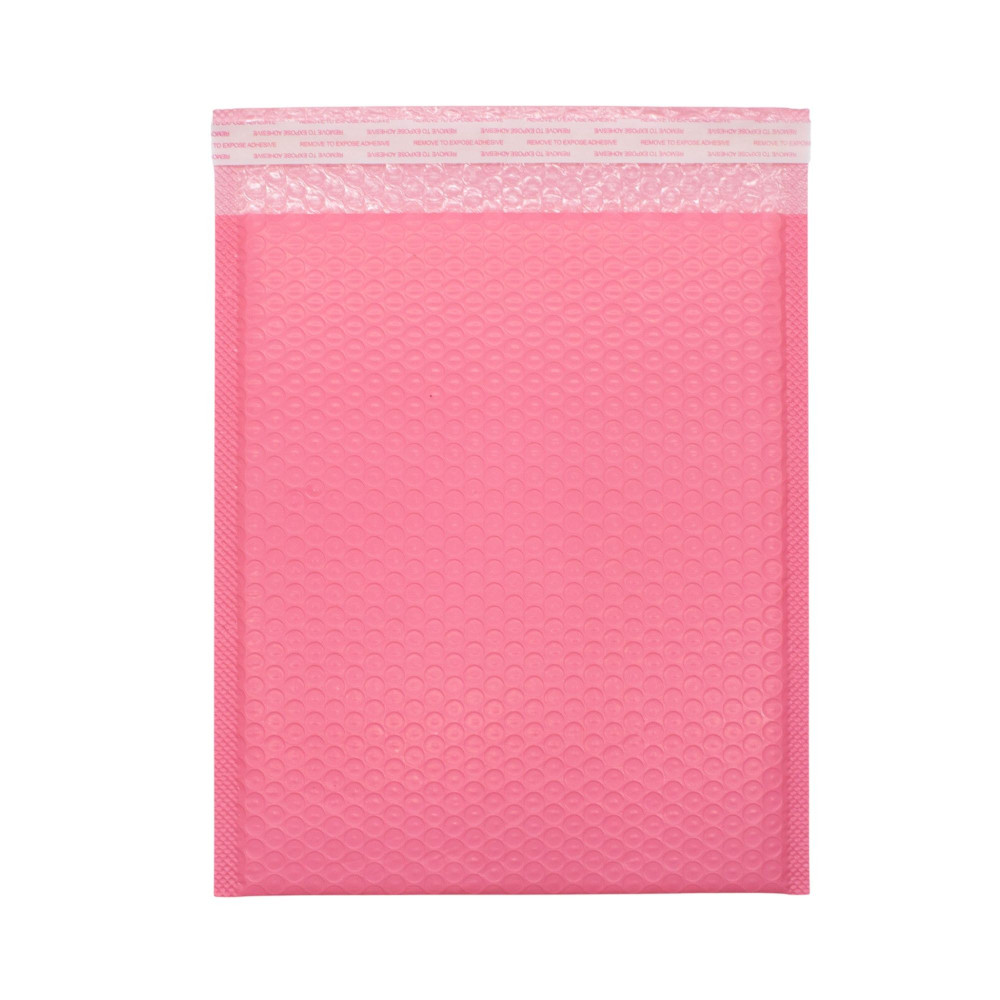 Enveloppe à bulles rose en polyéthylène (260 x 300 + 40 mm)