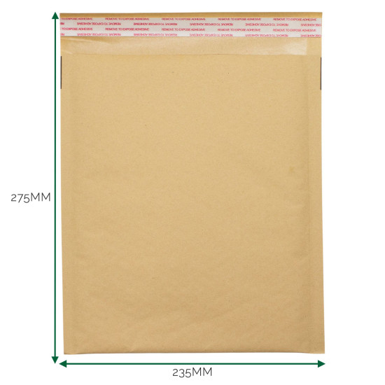 Enveloppe matelassée Kraft à bulles (235 x 275 + 40 mm)