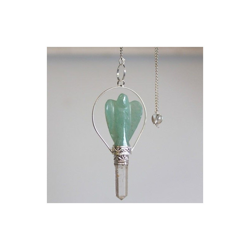 Pendule d'ange avec anneau - Aventurine verte