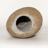 Bougeoir en pierre de rivière naturelle - Pierre dressée taillée (10x13x22cm)