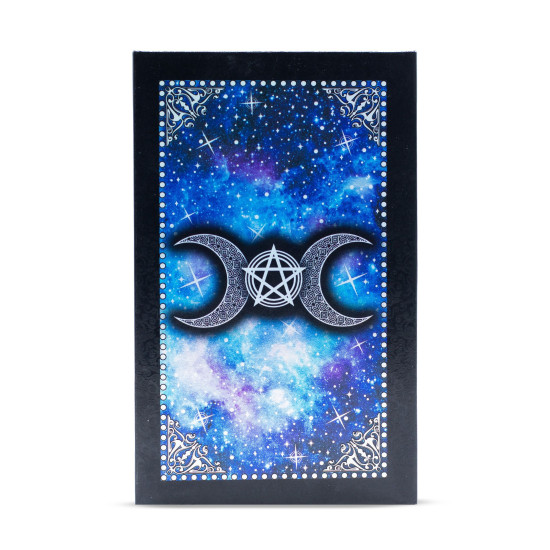 Jeu de cartes de tarot à feuille bleue - Visage de la Lune - avec livret