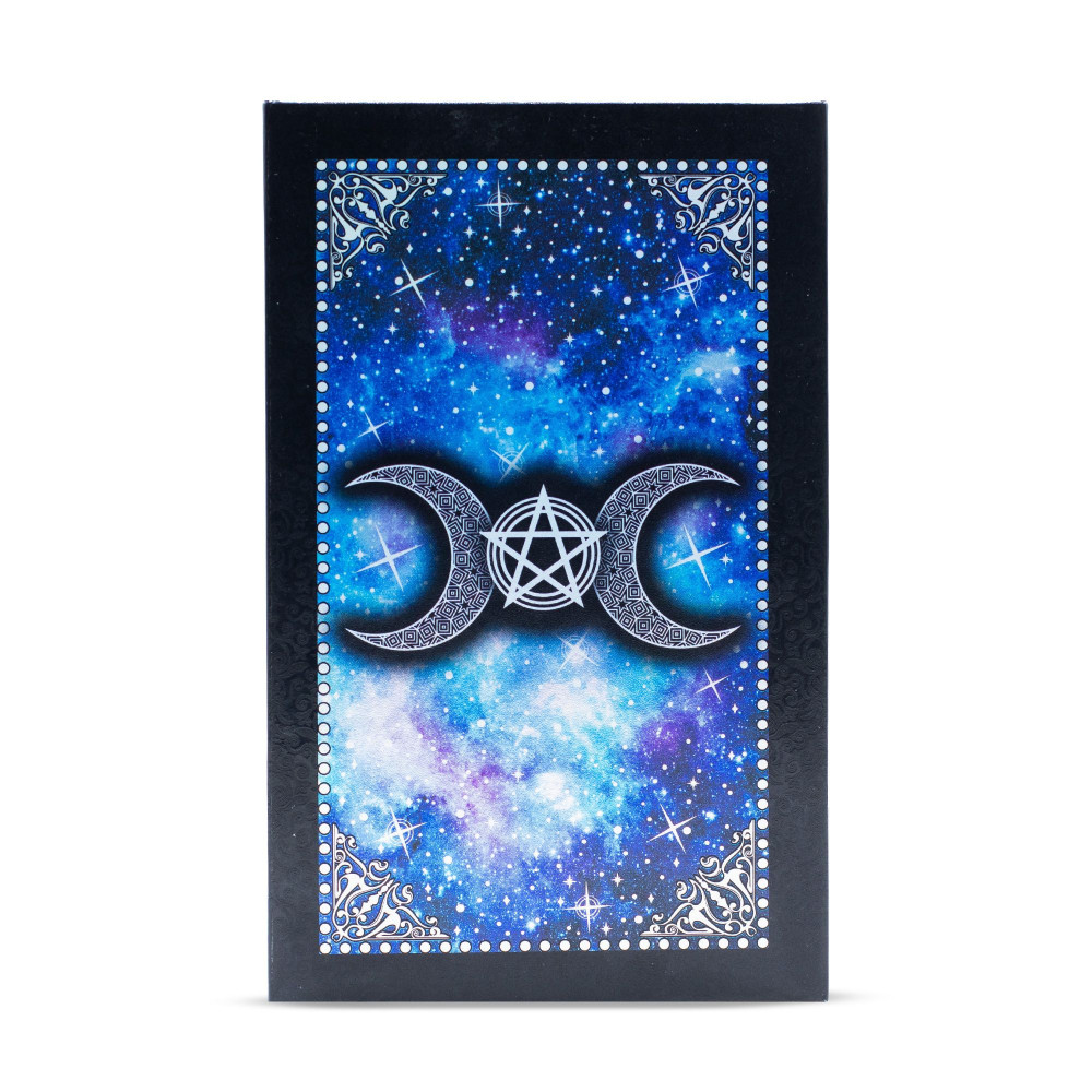 Jeu de cartes de tarot à feuille bleue - Visage de la Lune - avec livret