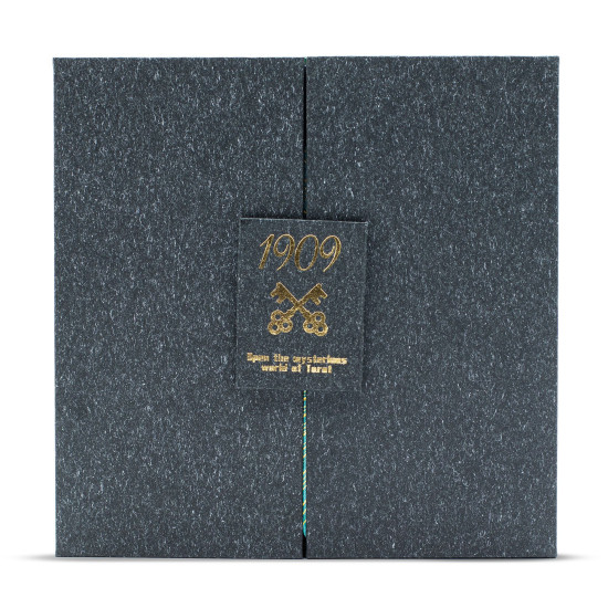 Coffret cadeau de tarot avec feuille d'or et turquoise
